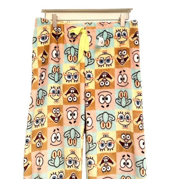 SpongeBob Pajama Pants Cozy Fuzzy Patrick, Squidward, Sandy Soft Lounge PJ Pants - Picture 2 of 15